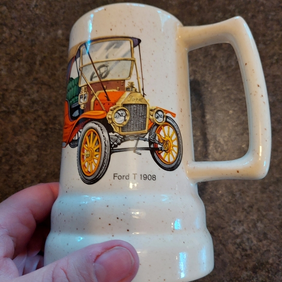Ford 1908 Model T Mug Stein Cup Beer Coffee Ceramic Pottery Marked Thea 80 - Picture 2 of 7